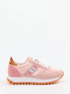Blauer – Retro-Sneaker aus Veloursleder in Rosa