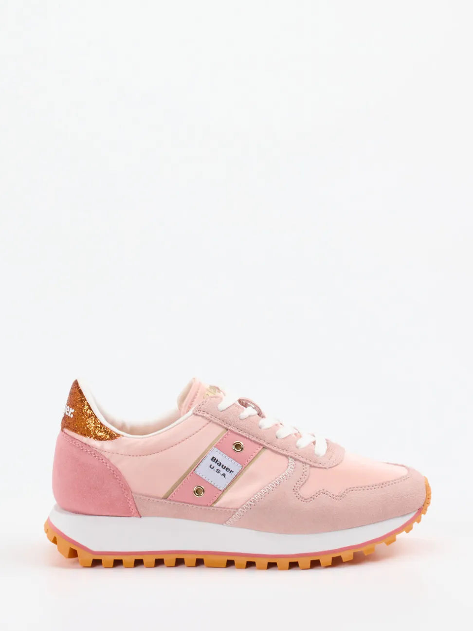 Blauer – Retro-Sneaker aus Veloursleder in Rosa