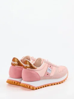 Blauer – Retro-Sneaker aus Veloursleder in Rosa