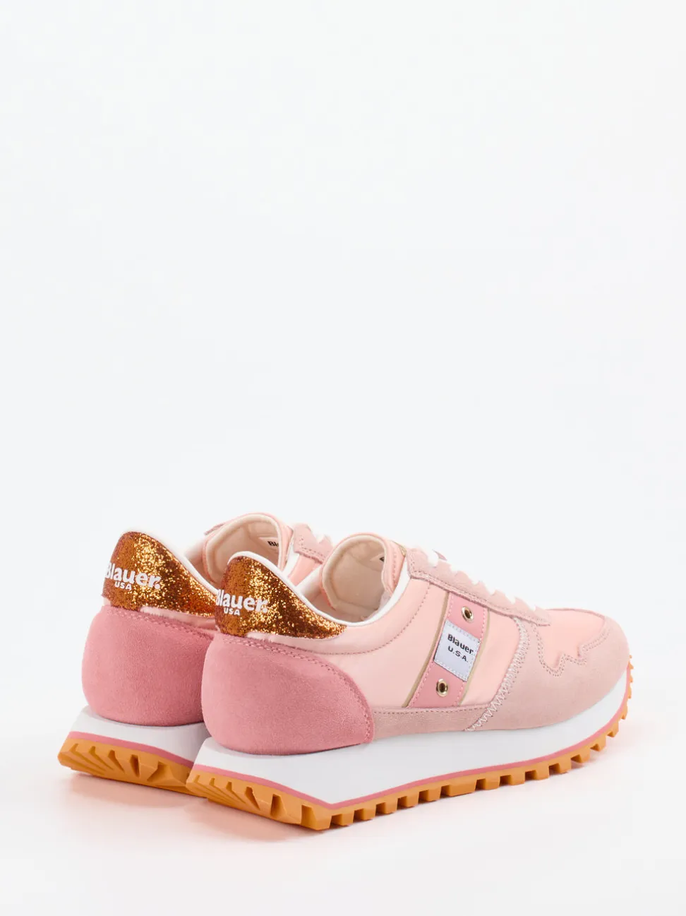 Blauer – Retro-Sneaker aus Veloursleder in Rosa