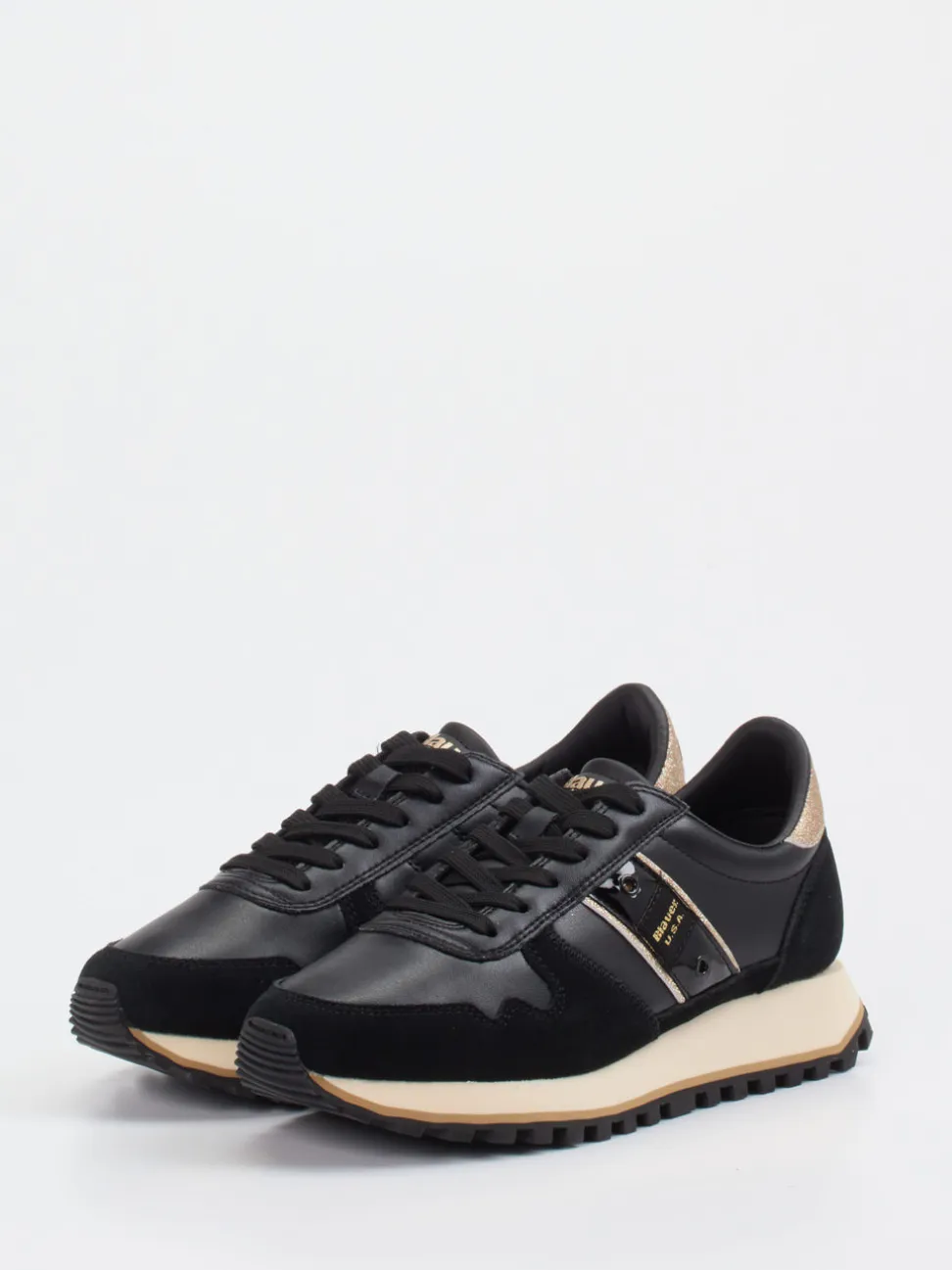Blauer – Retro-Sneaker aus Velourleder und Glattleder