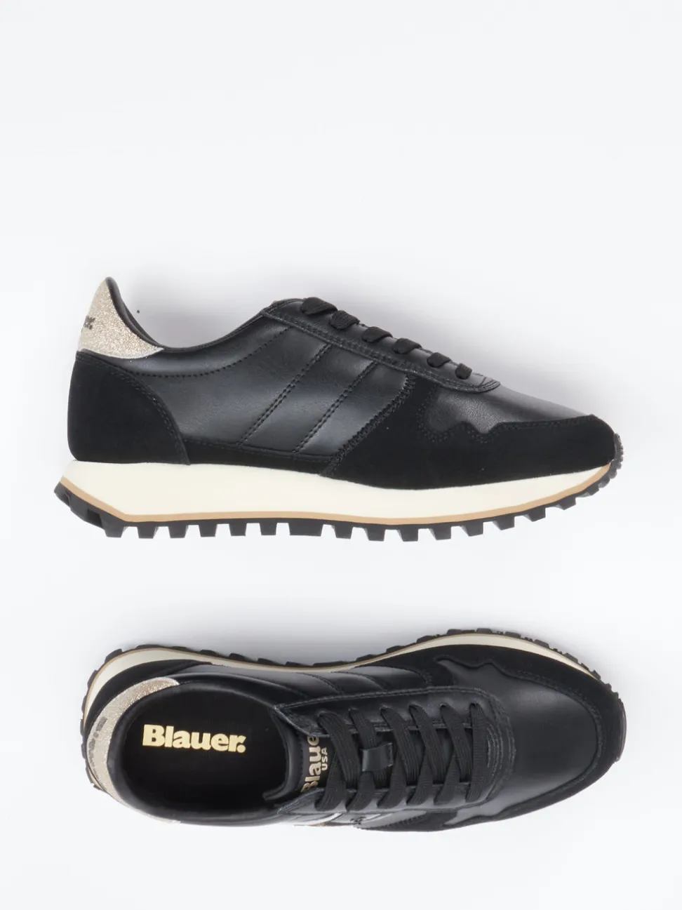 Blauer – Retro-Sneaker aus Velourleder und Glattleder