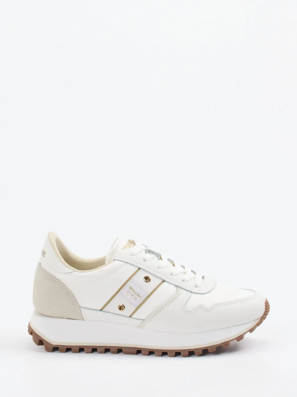 Blauer – Retro-Sneaker aus Veloursleder Off-White
