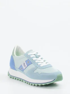 Blauer – Retro-Sneaker aus Veloursleder Pastellblau