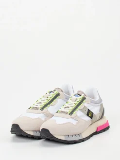 Blauer – Retro-Sneaker aus Veloursleder mit Neonakzent