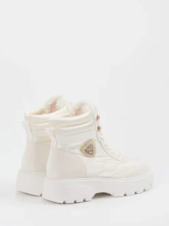 Blauer – Schnürboots aus glänzendem Textil weiß