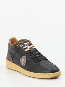Blauer – Sneaker aus Kalbleder und Veloursleder Schwarz