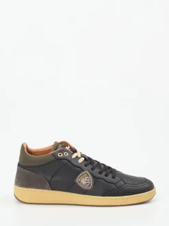 Blauer – Sneaker aus Kalbleder und Veloursleder Schwarz