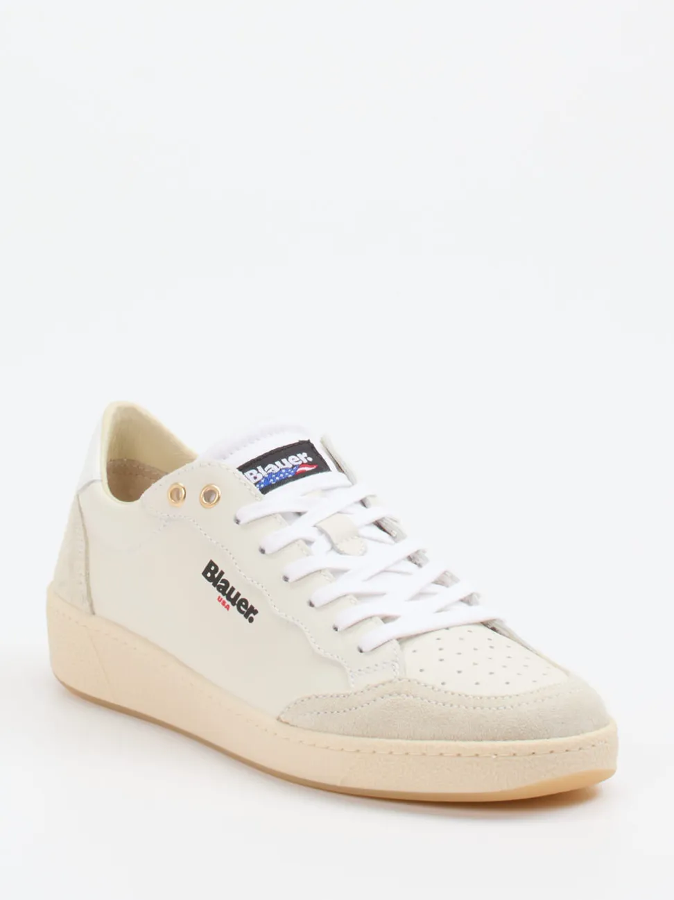 Blauer – Sneaker aus Kalbleder in Cremeweiß