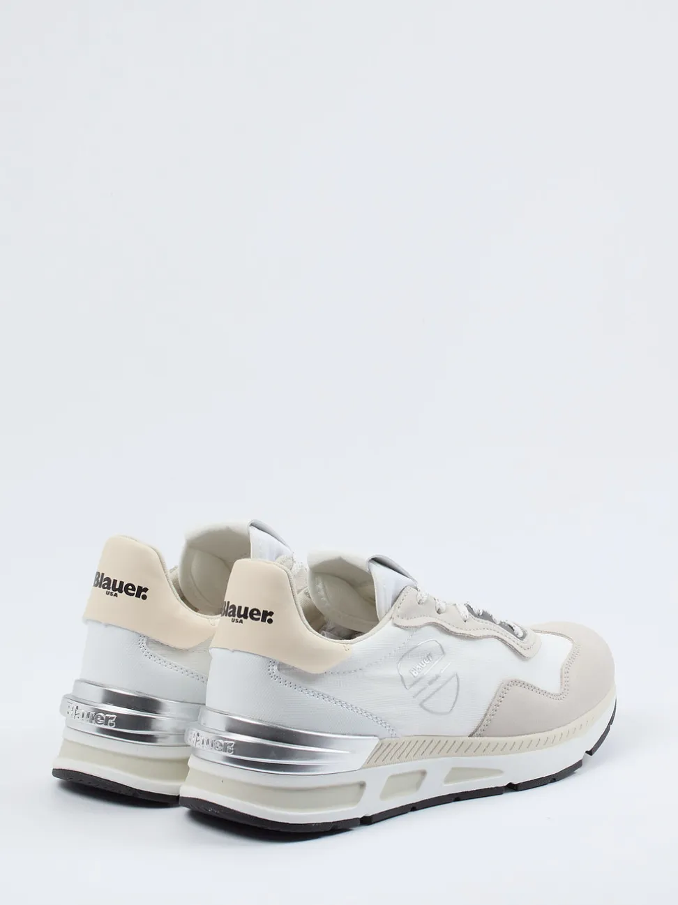Blauer – Sneaker aus Kalbleder und Nylon Offwhite