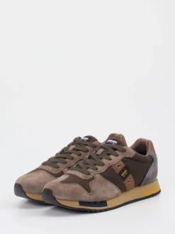 Blauer – Sneaker aus Veloursleder und Textil in Taupe