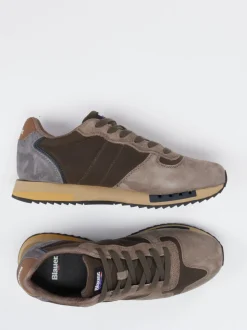 Blauer – Sneaker aus Veloursleder und Textil in Taupe