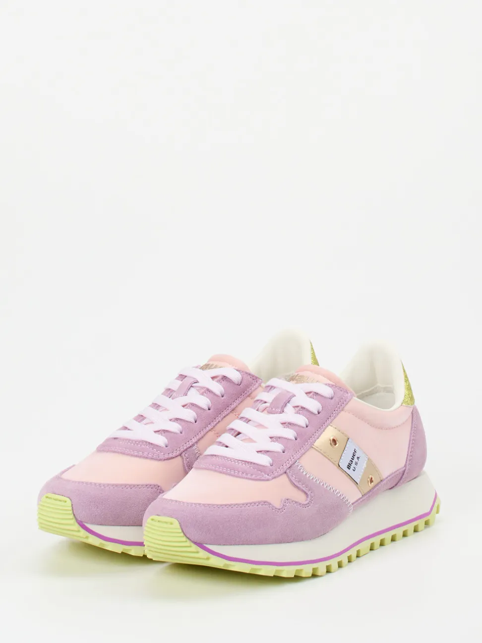 Blauer – Sneaker aus Veloursleder in Rosa