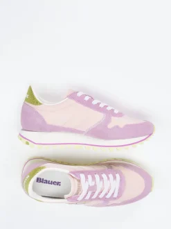 Blauer – Sneaker aus Veloursleder in Rosa