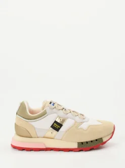 Blauer – Sneaker aus Veloursleder und Mesh beige
