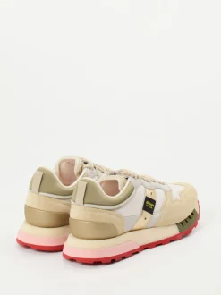 Blauer – Sneaker aus Veloursleder und Mesh beige