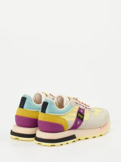 Blauer – Sneaker aus Veloursleder und Nylon Pastellgelb