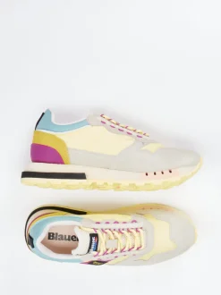 Blauer – Sneaker aus Veloursleder und Nylon Pastellgelb