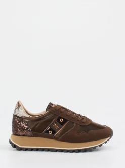 Blauer – Sneaker aus Veloursleder mit Glitzerdetails