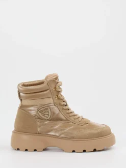 Blauer – Stiefelette aus Nylon und Veloursleder Beige