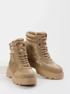 Blauer – Stiefelette aus Nylon und Veloursleder Beige