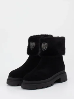 Blauer – Stiefelette aus Veloursleder schwarz