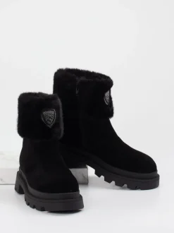 Blauer – Stiefelette aus Veloursleder schwarz
