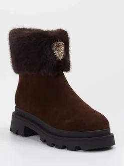 Blauer – Stiefelette aus Veloursleder dunkelbraun
