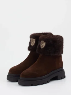 Blauer – Stiefelette aus Veloursleder dunkelbraun