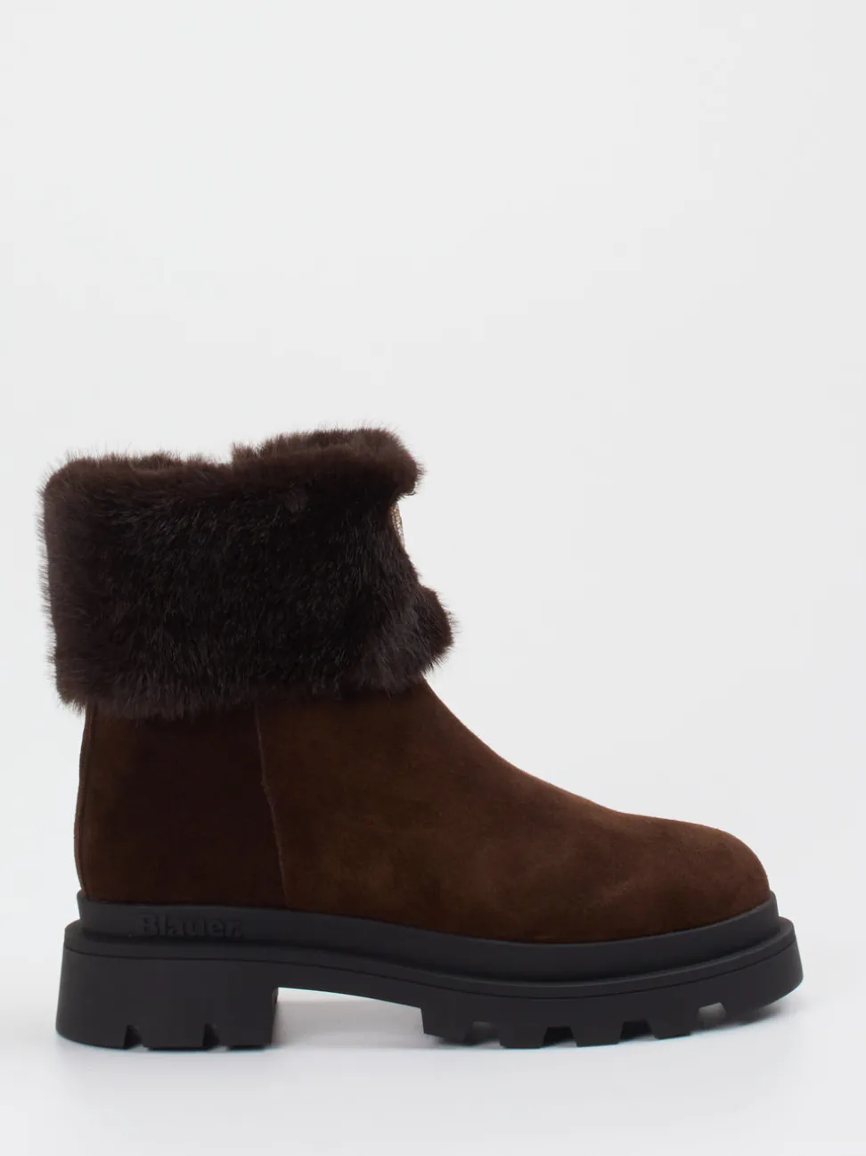 Blauer – Stiefelette aus Veloursleder dunkelbraun