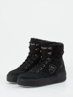 Blauer – Winter-Boots aus Veloursleder schwarz