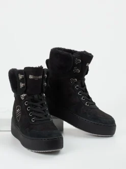 Blauer – Winter-Boots aus Veloursleder schwarz