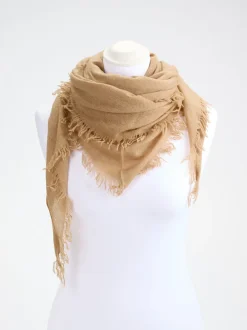 Blui – Dreieckstuch aus Textil in Sandbeige