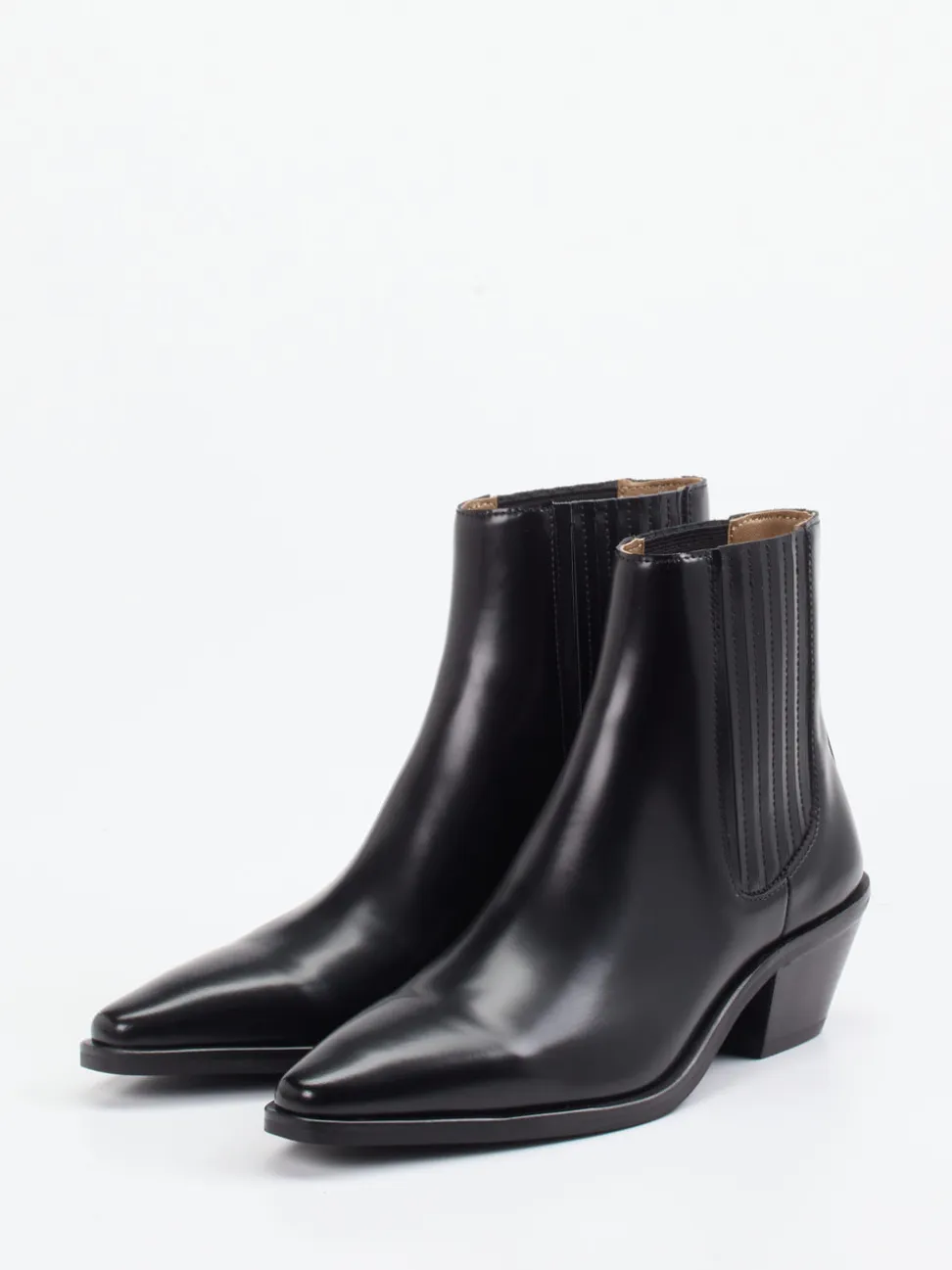 Boss – Chelsea-Stiefeletten aus Glattleder Schwarz
