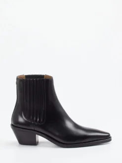 Boss – Chelsea-Stiefeletten aus Glattleder Schwarz