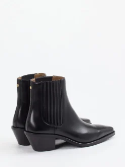 Boss – Chelsea-Stiefeletten aus Glattleder Schwarz