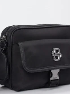 Boss – Crossbody Bag aus Textil in Schwarz