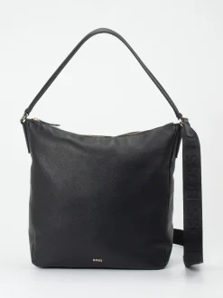 Boss – Hobo Bag aus Kalbleder in Schwarz