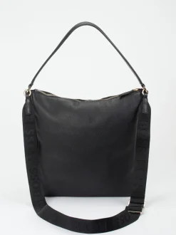 Boss – Hobo Bag aus Kalbleder in Schwarz