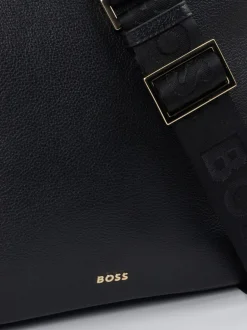 Boss – Hobo Bag aus Kalbleder in Schwarz
