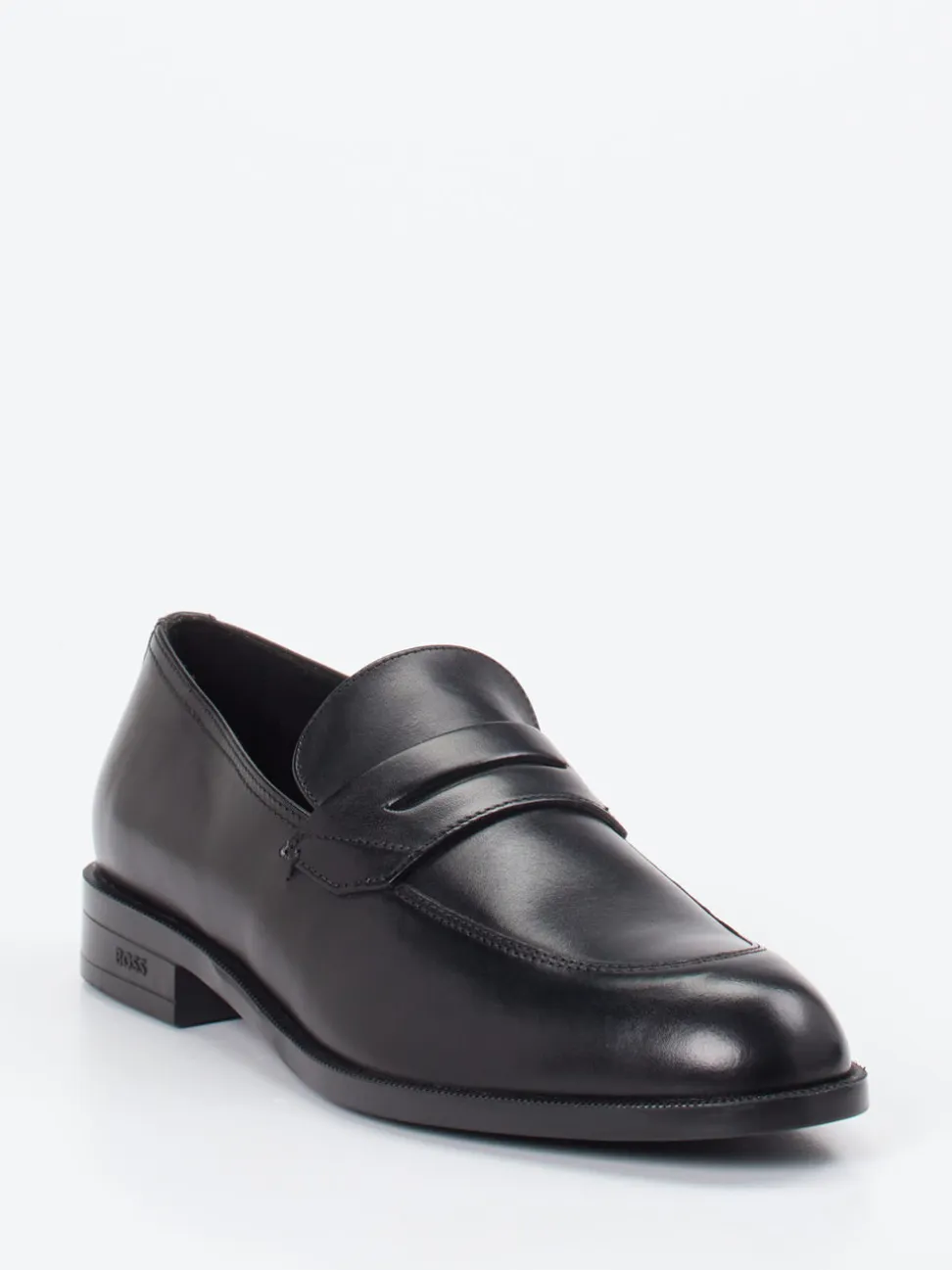 Boss – Loafer aus Kalbleder schwarz glänzend