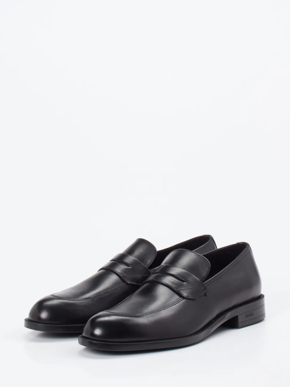 Boss – Loafer aus Kalbleder schwarz glänzend