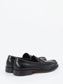 Boss – Loafer aus Kalbleder schwarz glänzend