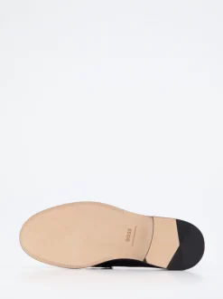 Boss – Loafer aus Kalbleder schwarz glänzend
