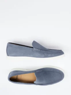 Boss – Loafer aus Veloursleder in Taubenblau