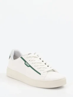 Boss – Low-Top Sneaker aus Kalbleder Off-White