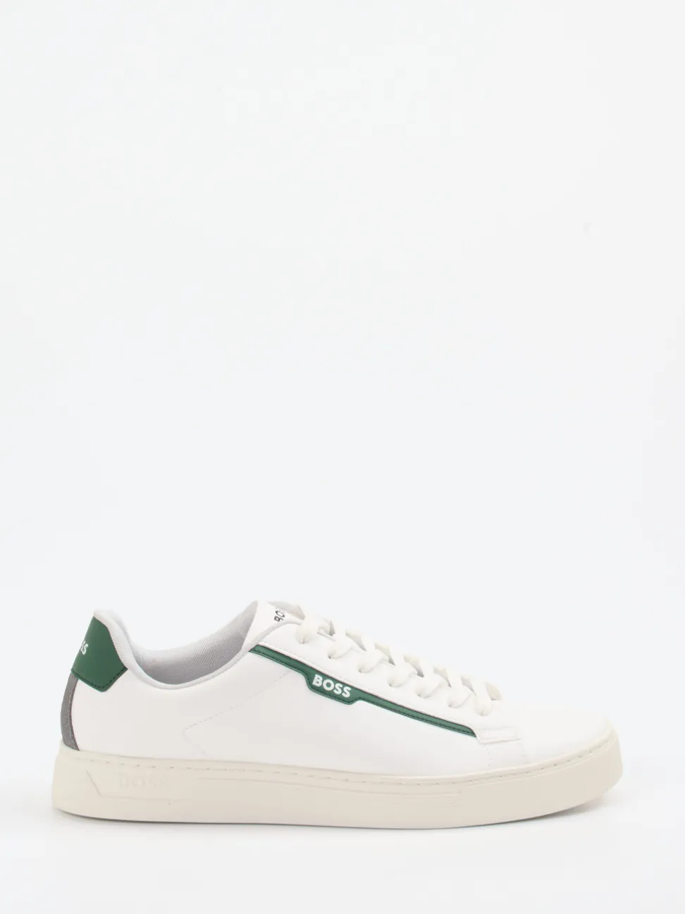 Boss – Low-Top Sneaker aus Kalbleder Off-White
