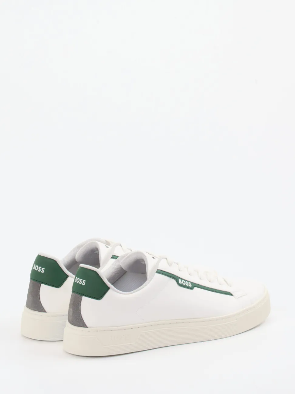 Boss – Low-Top Sneaker aus Kalbleder Off-White