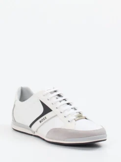Boss – Low-Top Sneaker aus Kalbleder weiß