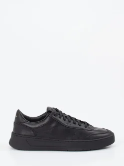 Boss – Low-Top-Sneaker aus Kalbleder Schwarz